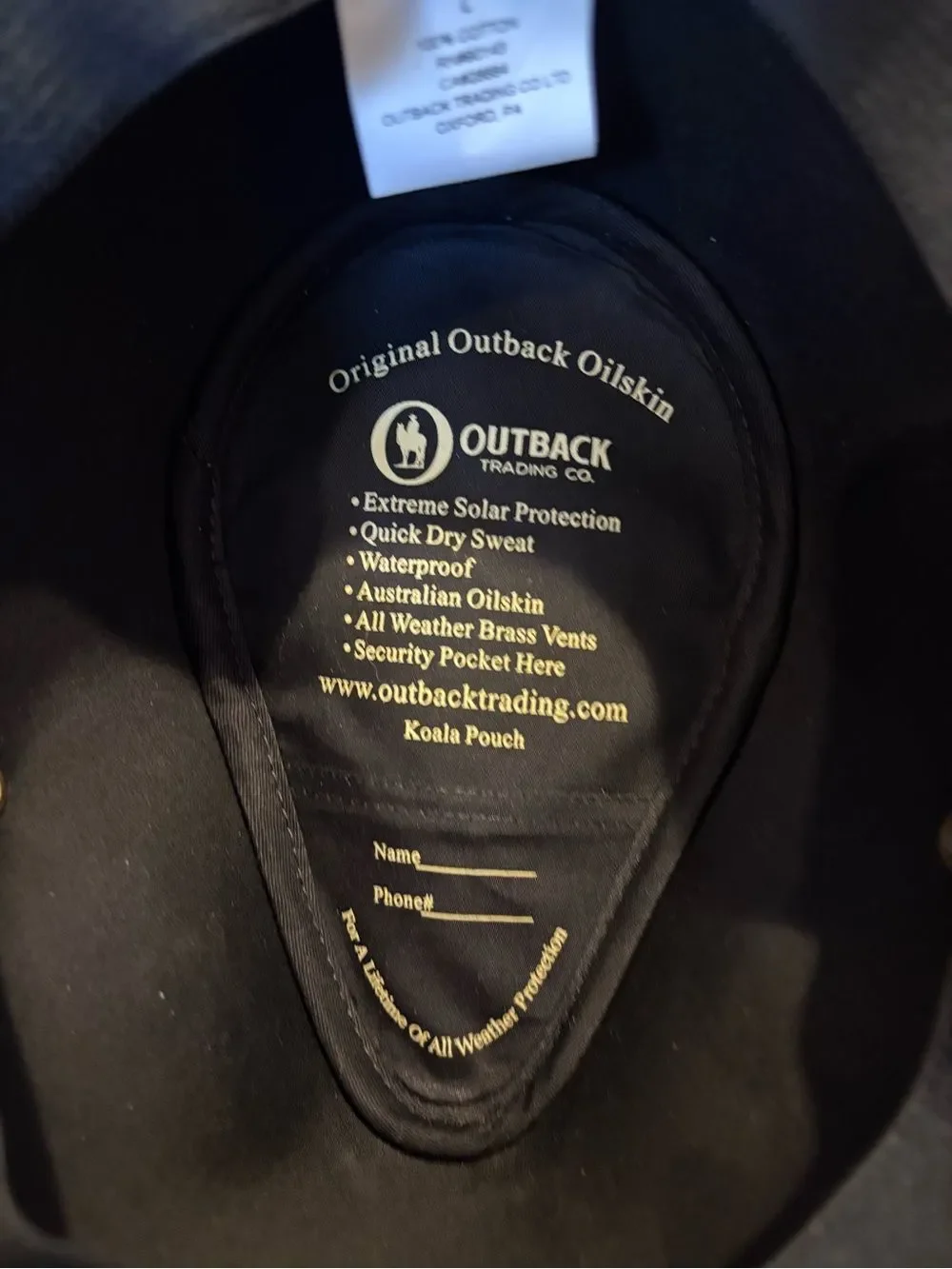 Outback Trading Co Original Outback Oilskin 1484 Bootlegger Hat in Black
